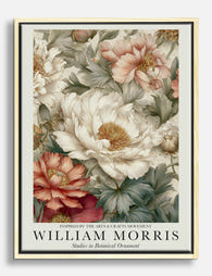 William Morris Peony Elegance Canvas Print - Oak
