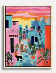 Sunset Stroll in Morocco Canvas Print Oak