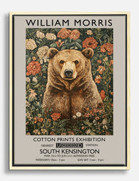 Bear & Blooms by Morris Canvas Print Oak