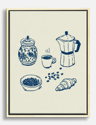 Morning Rituals Sketch Canvas Print Oak