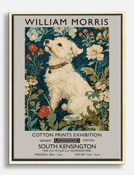 Morris Floral Canine Canvas Print Oak