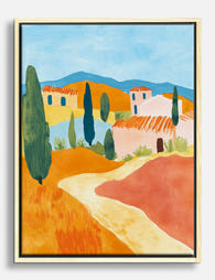 Tuscan Sunlit Pathways Canvas Print Oak