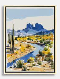 Arizona Desert Stream Canvas Print Oak
