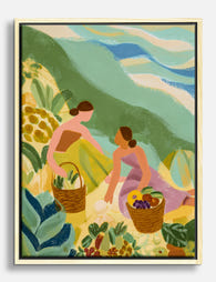 Sunlit Gathering Canvas Print - Oak