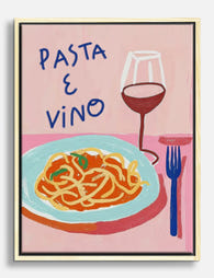Pasta & Vino Night Canvas Print Oak