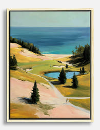 Coastal Golf Retreat Canvas Print - Oak