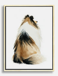 Gentle Collie Gaze Canvas Print Oak