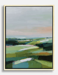 Tranquil Fields View Canvas Print Oak