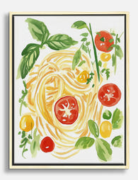 Fresh Tomato Pasta Delight Canvas Print Oak