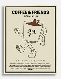 Coffee Crew Social Vibes Canvas Print Oak