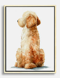 Golden Labradoodle Portrait Canvas Print Oak