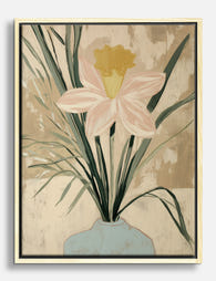 Soft Daffodil Bloom Canvas Print - Oak