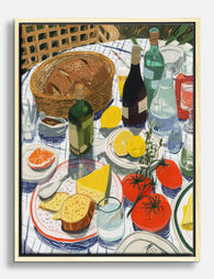 Sunlit Picnic Spread Canvas Print Oak