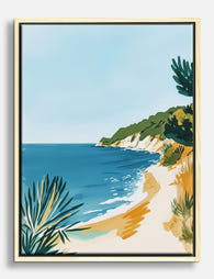 Italian Coastline Retreat Canvas Print Oak