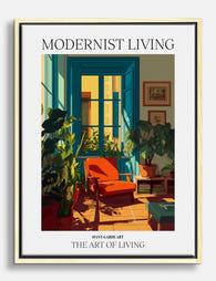 Sunlit Modern Lounge Canvas Print Oak