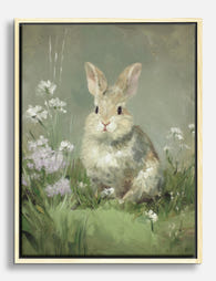 Meadow Bunny Bliss Canvas Print Oak