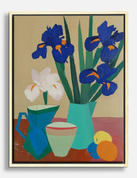 Bold Blooms Still Life Canvas Print Oak