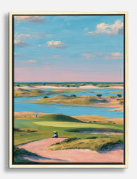 Tranquil Golf Landscape Canvas Print - Oak