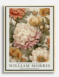 William Morris Peony Blooms Canvas Print Oak