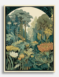 Enchanted Nouveau Garden Canvas Print Oak
