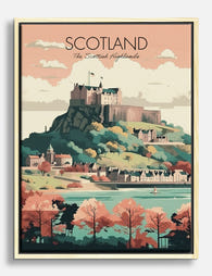 Highland Castle Charm Canvas Print Oak