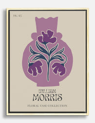 Morris Floral Vase Canvas Print Oak