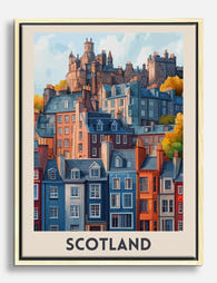 Charming Scottish Cityscape Canvas Print Oak