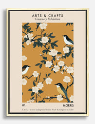 Morris Botanical Birds Canvas Print Oak