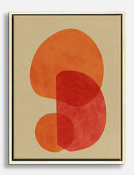 Bold Red & Orange Forms Canvas Print - Oak