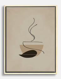 Warm Minimal Coffee Moment Canvas Print Oak