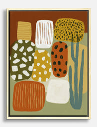 Terracotta Boho Shapes Canvas Print Oak