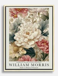 William Morris Peony Bouquet Canvas Print Oak