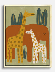 Gentle Safari Companions Canvas Print Oak