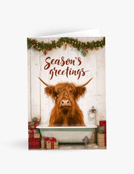 Highland Cow Season’s Greetings Card