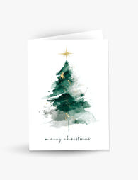Merry Christmas Painted Tree Card