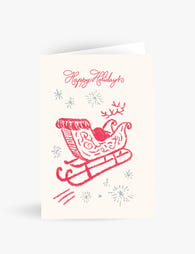Retro Sleigh Christmas Card