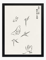 Taguchi Tomoki’s Elegant Birds Art Print - Black