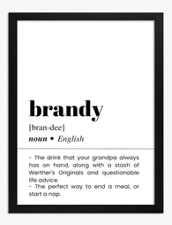 Brandy Bar Definition Art Print - Black