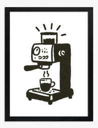 Daily Brew Minimalist Art Print Black