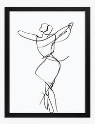 Effortless Grace Linework Art Print - Black
