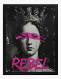 Baroque Rebel Queen Art Print - Black