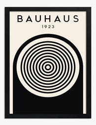 Bauhaus Geometric Circles Art Print - Black