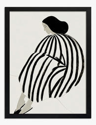 Striped Silence Art Print - Black