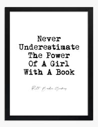 Girl Power Quote Art Print - Black