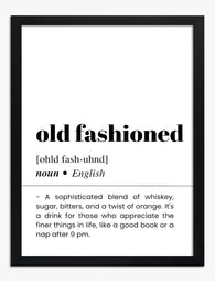 Old Fashioned Definition Art Print - Black