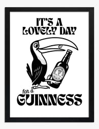 Cheerful Toucan Guinness Poster Art Print - Black