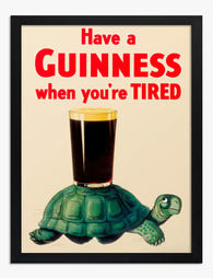 Guinness Turtle Cheer Art Print - Black