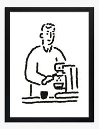 Morning Rituals Linework Art Print Black