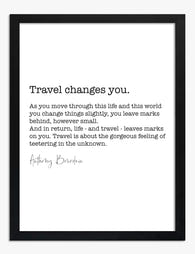 Travel Changes You Quote Art Print - Black