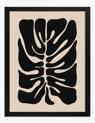 Modern Monstera Silhouette Art Print Black